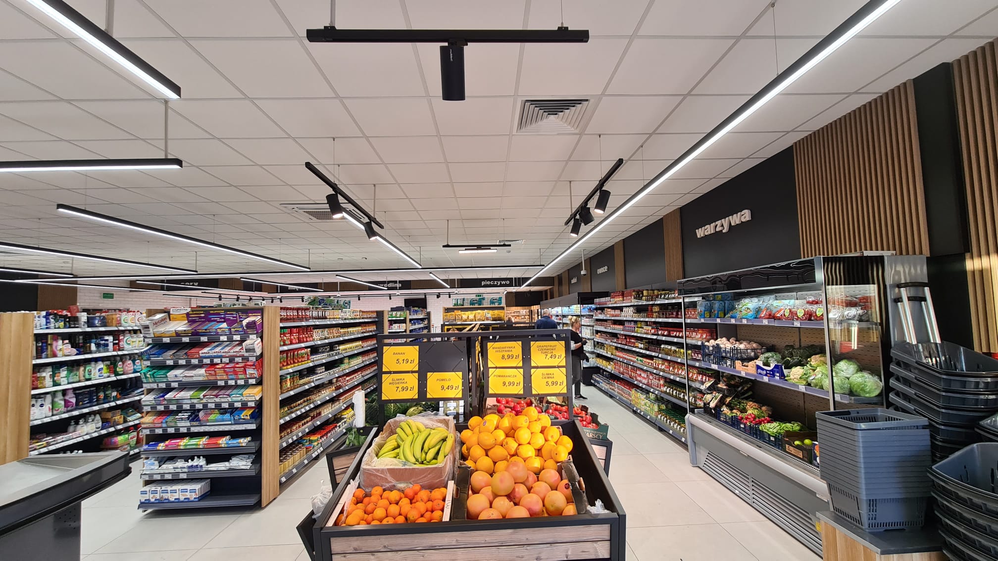 LED track lights in fresh food section