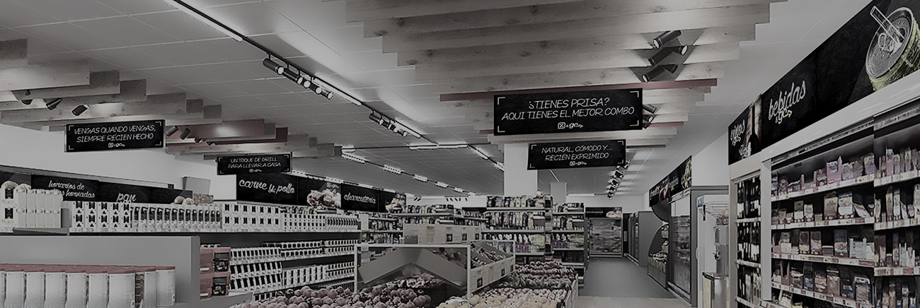 Track Linear integrated with spot light for Supermarket Lighting